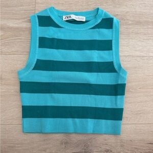 Zara Kids Striped Blue Tank Top